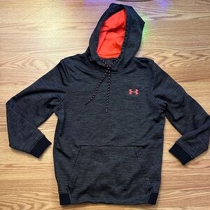 Under Armour Men's Dark Gray Sweater with Bright Orange Hood